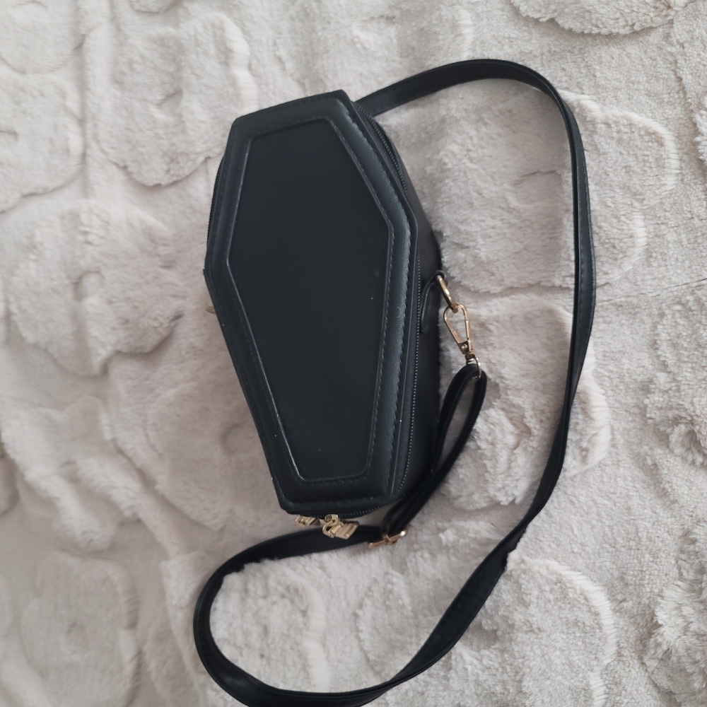 Gothic Black Coffin Crossbody Bag